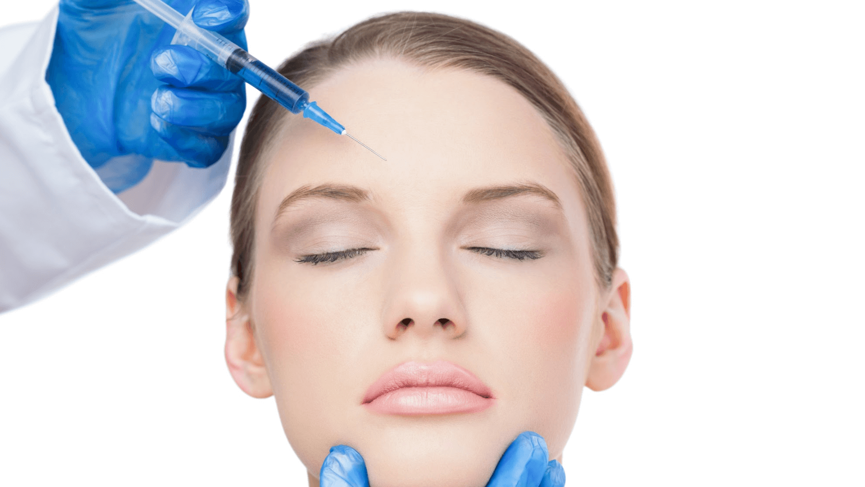 woman receiving forehead injec